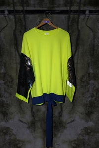 REFLECTIVE OVERSIZED SWEATER WITH EMBELLISHED COLOUR CHANGING SEQUIN & PRINT ON BACK - Noah Christian 