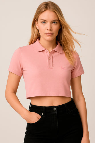 CROP POLO -  PINK