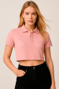 CROP POLO -  PINK