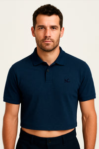 CROP POLO -  NAVY BLUE