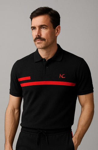 POLO AXIS - BLACK/RED