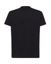 Black t-shirt on a white background