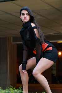 AUSTRALIS BLACK OVERSIZED BLOUSE
