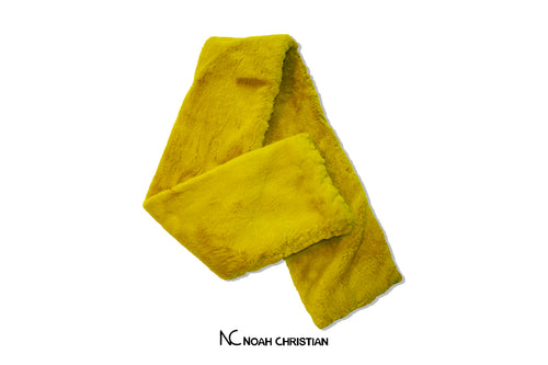 PREMIUM MUSTARD GREEN FAUX FUR SCARF - Noah Christian 