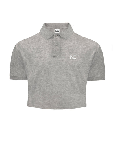 CROP POLO - LIGHT GREY