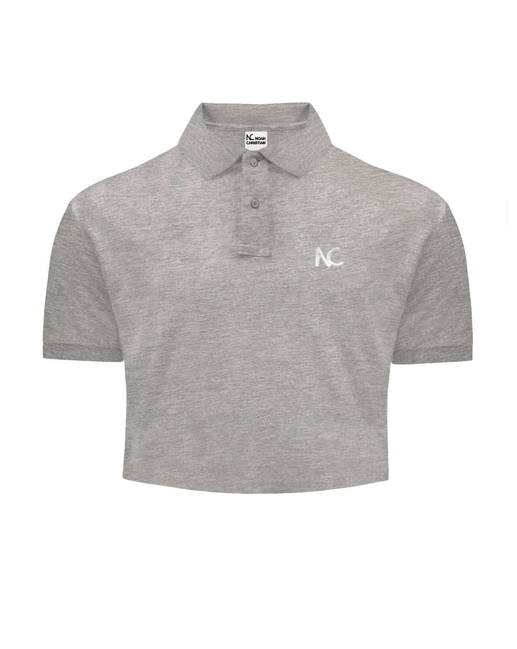 CROP POLO - MELANGE GREY