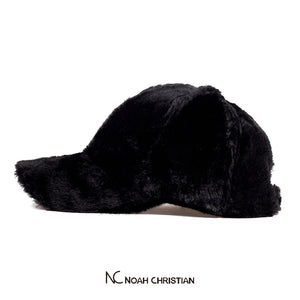 BLACK FAUX FUR BASE CAP - Noah Christian 