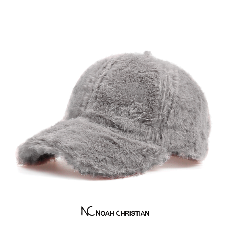 GREY FAUX FUR BASE CAP - Noah Christian 