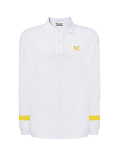 LIMITED EDITION - LONG SLEEVE POLO CLASSIC FIT - WHITE/YELLOW