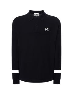 LIMITED EDITION - LONG SLEEVE POLO CLASSIC FIT - BLACK/WHITE
