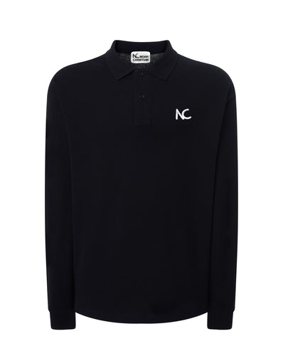 LONG SLEEVE POLO CLASSIC FIT - BLACK