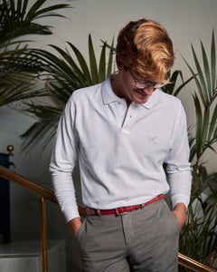 LONG SLEEVE POLO CLASSIC FIT - WHITE