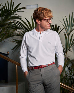 LONG SLEEVE POLO CLASSIC FIT - WHITE