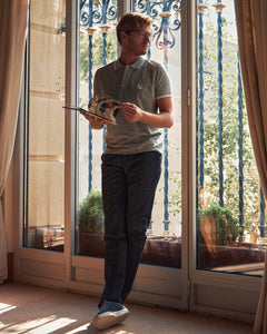 POLO CLASSIC FIT - LIGHT GREY/WHITE