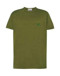 KHAKI NC T-SHIRT - GREEN LOGO